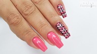 3D Pink Sweater nails tutorial /My love hybrydowe