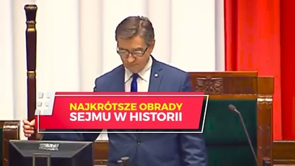 To były chyba najkrótsze obrady Sejmu w historii. Trwały półtorej minuty