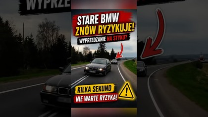 Wyprzedzanie na zakręcie i sekundy od problemów.  Było warto?  #polskiedrogi #bmw #shorts