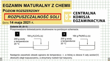 ZADANIE 20 CKE 2021 MAJ ROZPUSZCZALNOŚĆ SOLI