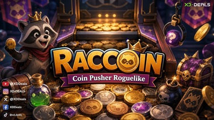 Raccoin: Coin Pusher Roguelike   Addictive Arcade Chaos | Strike Big Wins with XD. Deals 