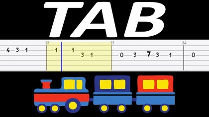  Jedzie pociąg z daleka - melodia TAB (gitara)  TABY I NUTY W OPISIE 