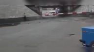 LiveLeak - The railway workers staged a demonstrative accident at the crossing