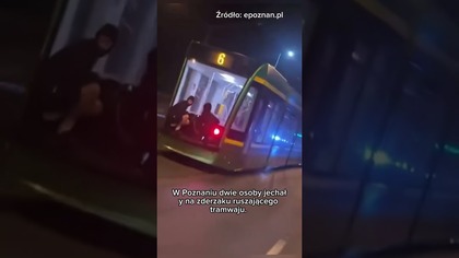 Jechali na zderzaku tramwaju w Poznaniu!  #Poznan #tramwaj #niebezpieczenstwo #polska
