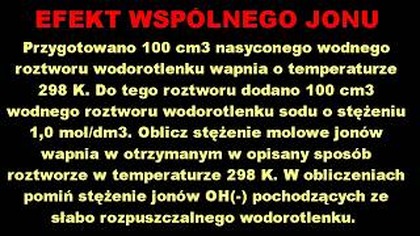 EFEKT WSPÓLNEGO JONU | BRAINLY | Kso | Ir | RÓWNOWAGA REAKCJI | Przygotowano 100 cm3 nasyconego...