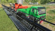 Old Combine Harvester and Big Header will there be enough power ? Colorful -Truck MAN Traktory LS19