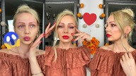 GRWM Brzoskwiniowy Makijaż + Czerwone usta
