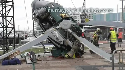 Wypadek helikoptera - zahacza o linę