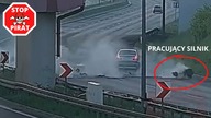 Dachowanie na zakręcie mistrzów.  Silnik wyleciał z auta.  STOP PIRAT