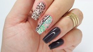 Leaf and leopard print nails art tutorial / Cuccio