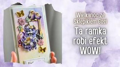 Fioletowo i z błyskiem, czyli kartka z wielkanocnego kitu ze @SklepikGosiscrapbooking