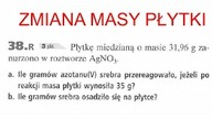 ZMIANA MASY PŁYTKI 38R PERSONA WSIP.  PŁYTKĘ MIEDZIANĄ O MASIE 31. 96g ZANURZONO W #chemia #chemistry