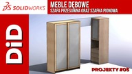 SW05. Meble dębowe - szafa przesuwna oraz szafka pionowa