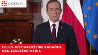 Orędzie marszałka Grodzkiego w TVP: Celem tego projektu jest nałożenie kagańca wolnym mediom