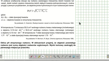 W praktyce analitycznej stosuje się roztwory zawierające mieszaninę dw&oacute;ch kwas&oacute;w lub zasad.  ZADANIE 27 CKE 2023 INF
