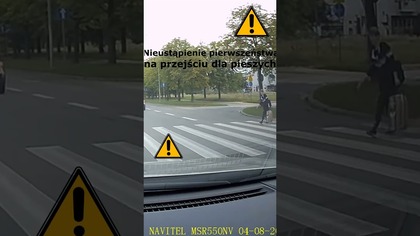 Nieustąpienie pierwszeństwa na przejściu dla pieszych #shorts #rikordwidjo