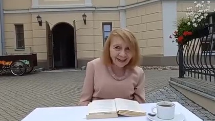 Czesław Miłosz w okolicach Jaszun.  Pałac Balińskich w Jaszunach pod Wilnem.  Publicystka Alwida Bajor