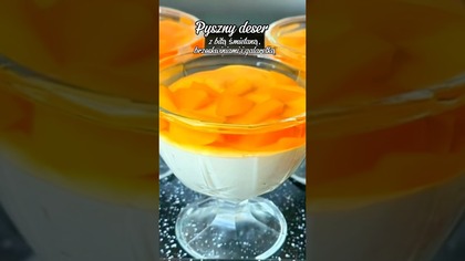 Szybki deser na upały!  Bita śmietana, brzoskwinie i galaretka #shorts #deser #galaretka #przepis