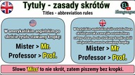 Tytuły po angielsku - Zasady skrótów Dr.  czy Dr? | Titles in English Mr.  or Mr?