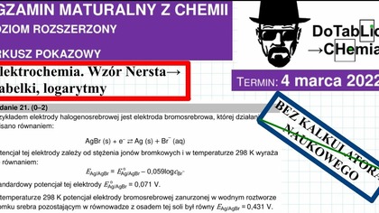 Przykładem elektrody halogenosrebrowej jest elektroda bromosrebrowa.  ZADANIE 21 CKE 2022 MARZEC.