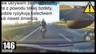 Dziwne zachowanie kierowcy i motocyklisty