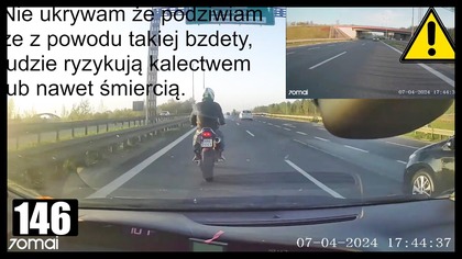 Dziwne zachowanie kierowcy i motocyklisty