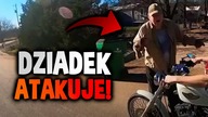 STARSZY MĘŻCZYZNA ATAKUJE MOTOCYKLISTÓW