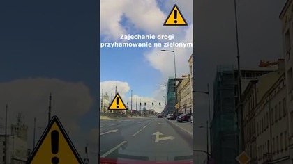 Zajechanie drogi, przyhamowanie na zielonym świetle #shorts #rikordwidjo
