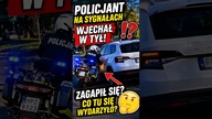 Policjant na sygnałach uderza w tył auta.  Chwila nieuwagi?  #policja #kolizja #shorts