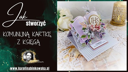 Komunijna kartka sztalugowa z księgą | Kreatywny poranek z Ksenią