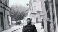 Journalist Alwida Bajor on Universiteto Street in Vilnius, 1960s