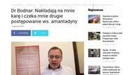 Dalsze prześladowanie doktora Bodnara leczacego amantadyną