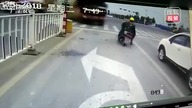Wypadek na skrzyżowaniu w Chinach