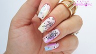 Flowers nails art tutorial /Charbonne / Gabriellenails