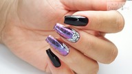 Rose and Snake skin nails art / Elisium