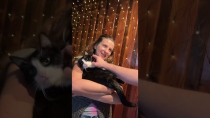 Mały kotek 1 rocznica od znalezienia 