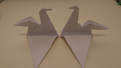 ORIGAMI  ptak prosty ruszający skrzydłami