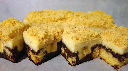 Ciasto Zawrót Głowy z kremem i bananami