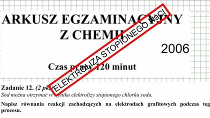 ZADANIE 12 AM2006 ELEKTROLIZA STOPIONEGO NaCl NA ELEKTRODACH GRAFITOWYCH