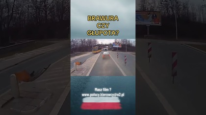 Wyprzedzanie do końca pasa i brak miejsca! Brawura czy głupota? #droga #wypadek