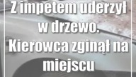 Z impetem uderzył w drzewo.  Kierowca zginął na miejscu