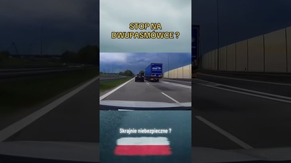 STOP na dwupasmówce?!  Ogromne ryzyko! #droga #wypadek #kierowcy #uwaga