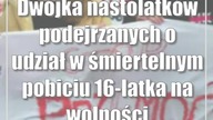 Dwójka nastolatków podejrzanych o udział w śmiertelnym pobiciu 16-latka na wolności