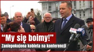 Nawrocki uspokajał kobietę na konferencji! Niespodziewana sytuacja | Gazeta.pl