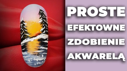 PROSTE ZIMOWE ZDOBIENIE PAZNOKCI AWKARELĄ