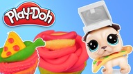 Play Doh  Littlest Pet Shop  Głodne Zwierzaki  Babeczki z dodatkami  bajki dla dzieci