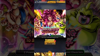 TICKET SUMMON AWAKENING TO SUPER SAIYAN 4 GOKU DB LEGENDS