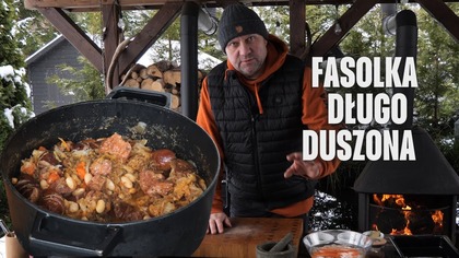 Fasolka długo duszona z kiszoną kapustą mięsem i kiełbasą / Oddaszfartucha