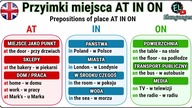 Przyimki miejsca AT IN ON angielski gramatyka - Prepositions of place at/in/on in English