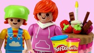 Play Doh  Playmobil  Tort wakacyjny  bajki dla dzieci